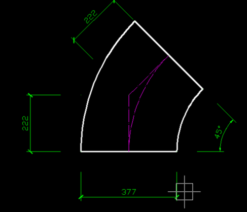 CAD如何根據規(guī)定度數繪制彎頭？